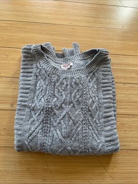 Mossimo Supply Co. Light Gray Cable Knit Crewneck Sweater
